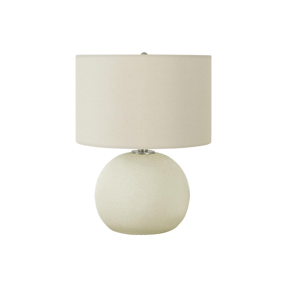 ="Lighting, 18""H, Table Lamp, Ivory / Cream Shade, Cream Ceramic, Contemporary. Picture 1