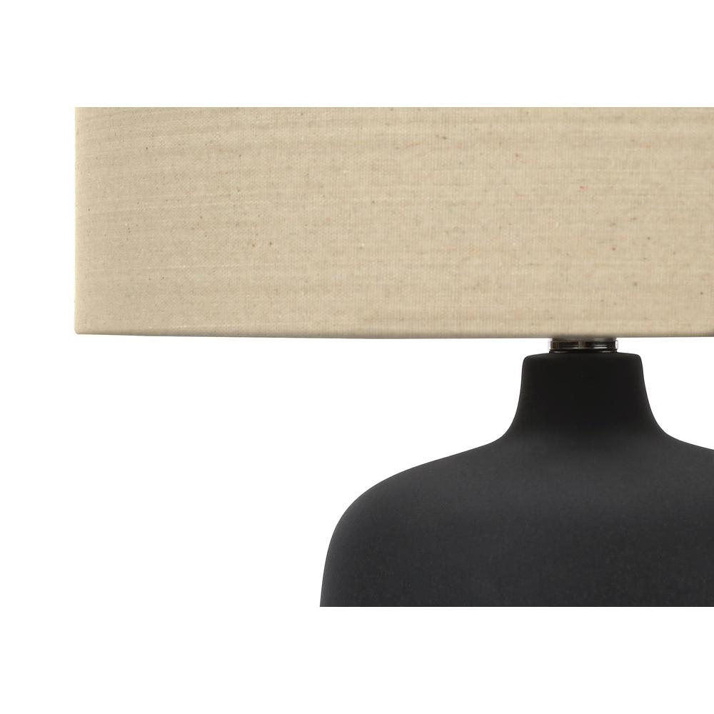 Lighting, 24"H, Table Lamp, Black Ceramic, Beige Shade, Contemporary. Picture 2