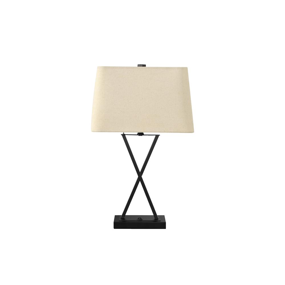 Lighting, 25H, Table Lamp, Usb Port Included, Black. Picture 1