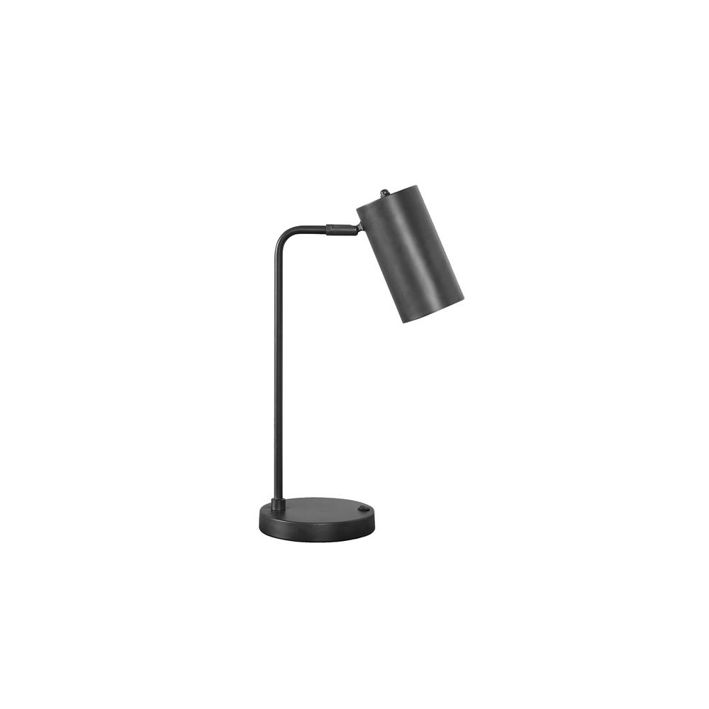 ="Lighting, 18""H, Table Lamp, Usb Port Included, Grey Metal, Grey Shade, Moder. Picture 1