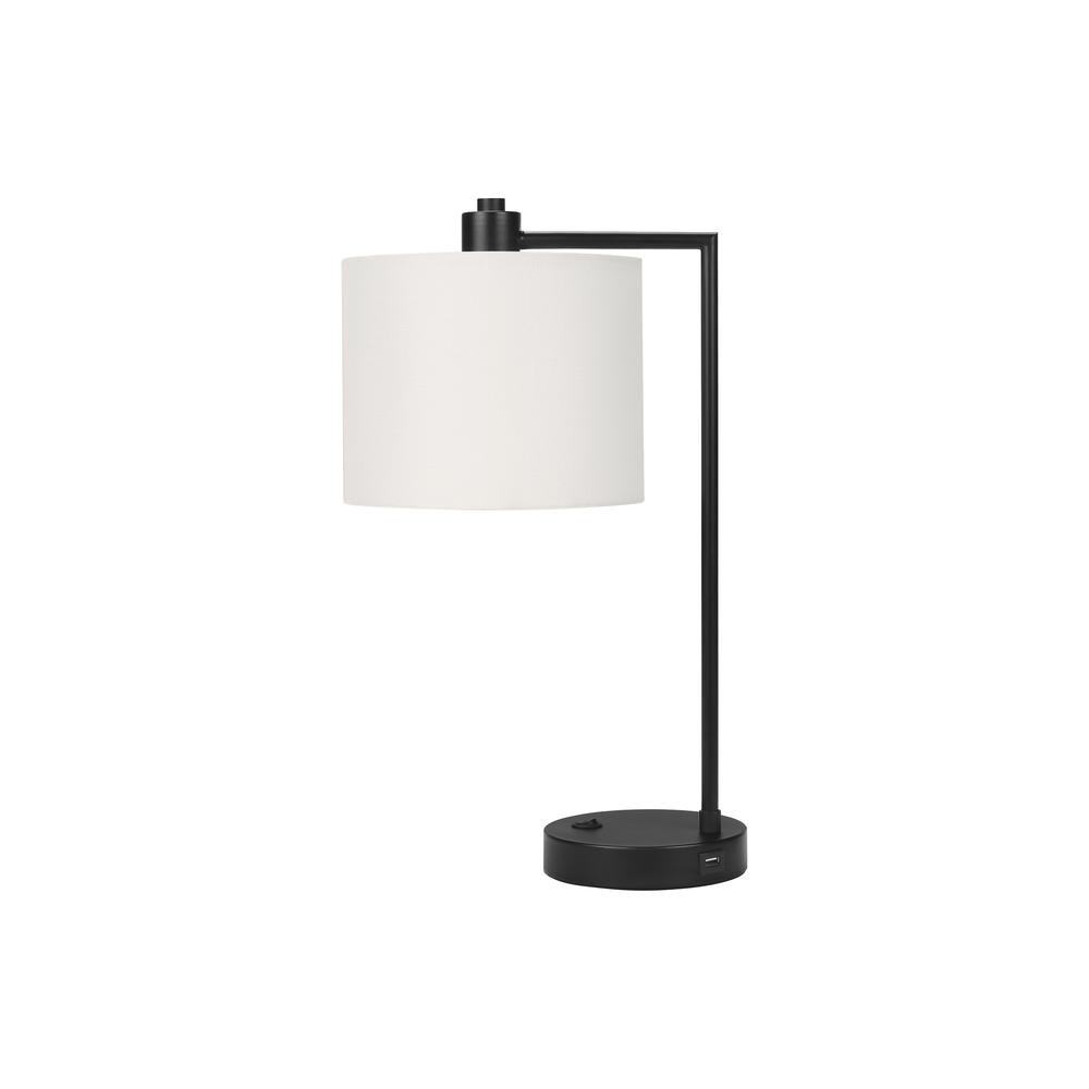 Lighting, 19H, Table Lamp, Usb Port Included, Black. Picture 1