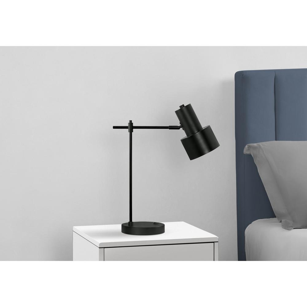 ="Lighting, 21""H, Table Lamp, Usb Port Included, Black Metal, Black Shade, Mod. Picture 5