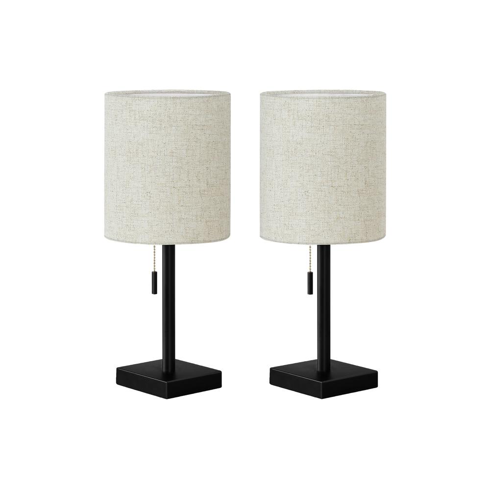 Lighting, Set Of 2, 17H, Table Lamp, Usb Port Included, Black. Picture 1