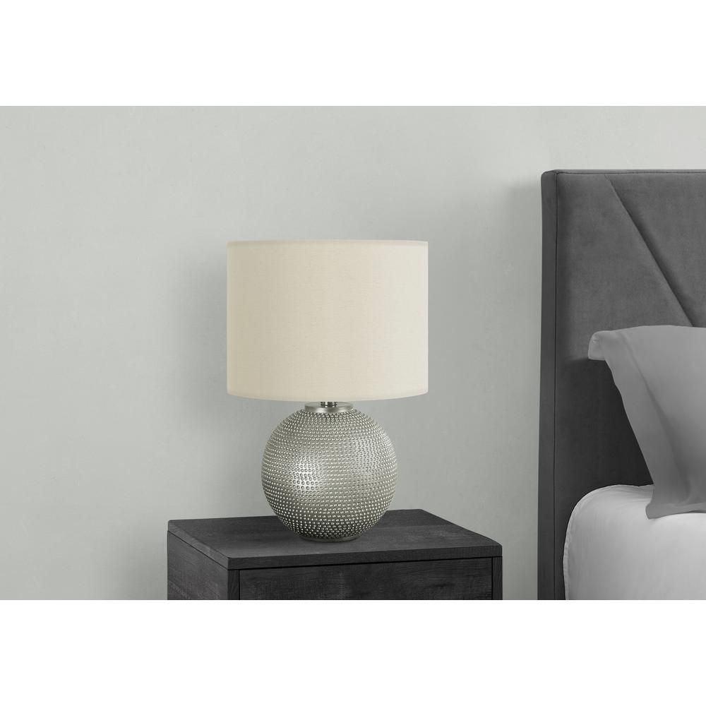 Lighting, 19"H, Table Lamp, Grey Resin, Ivory / Cream Shade, Modern. Picture 5