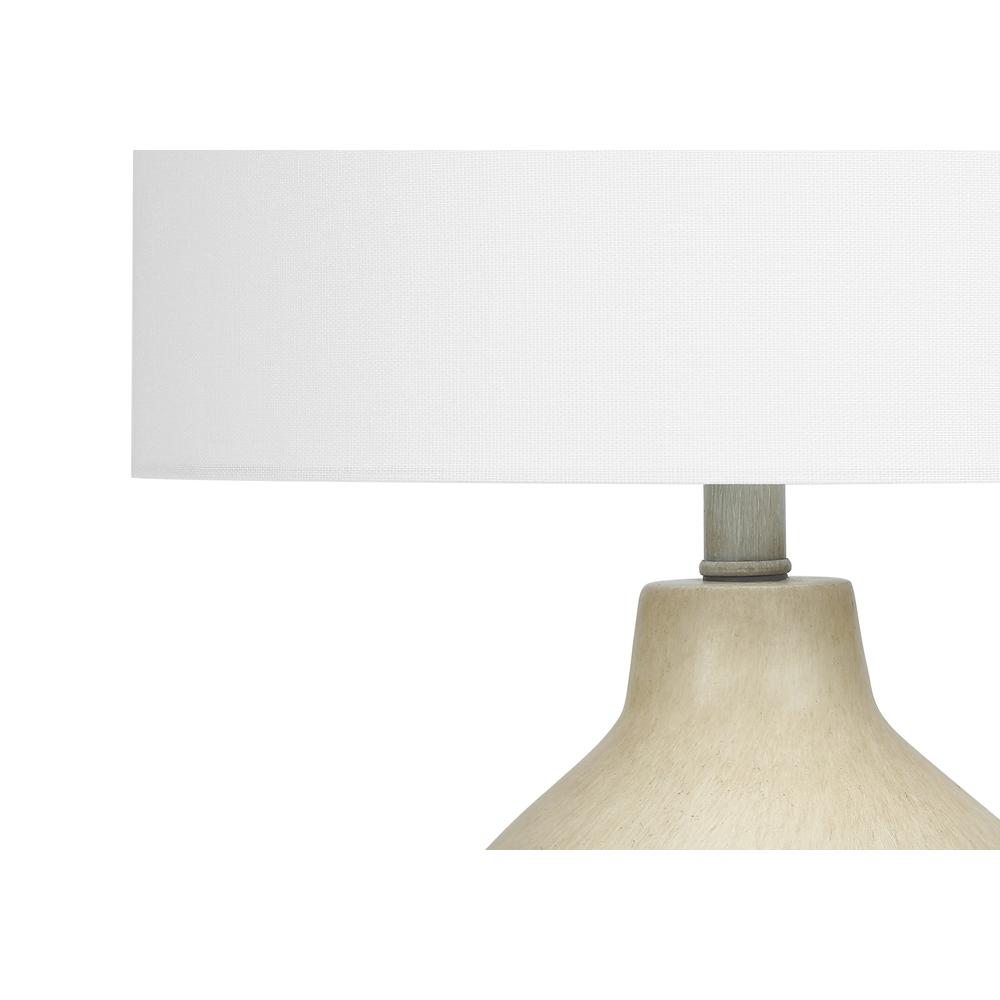 ="Lighting, 24""H, Table Lamp, Beige Concrete, Ivory / Cream Shade, Contemporar. Picture 3