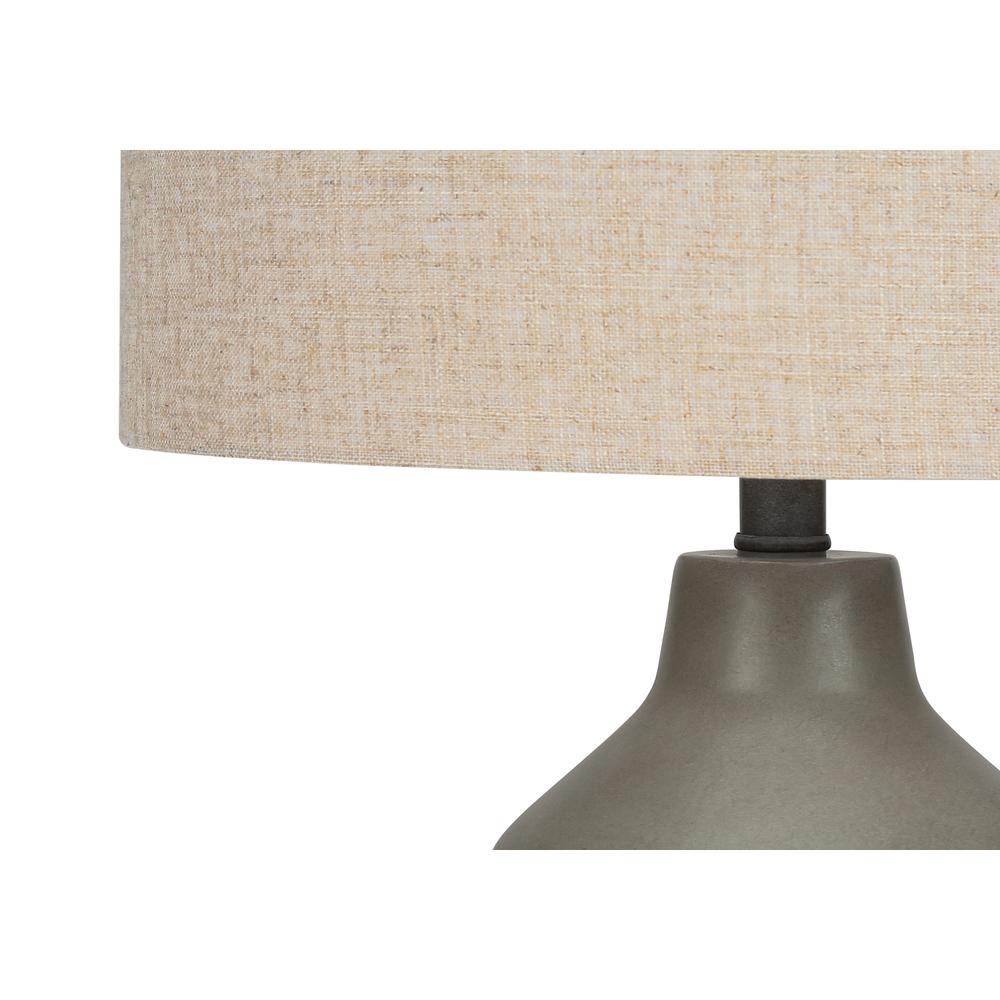 Lighting, 24"H, Table Lamp, Grey Concrete, Beige Shade, Contemporary. Picture 3