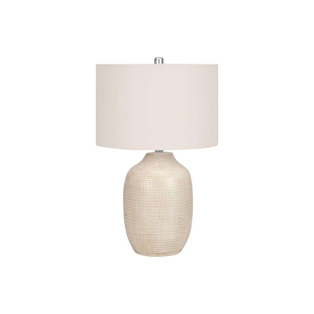 ="Lighting, 26""H, Table Lamp, Cream Ceramic, Ivory / Cream Shade, Contemporary. Picture 1