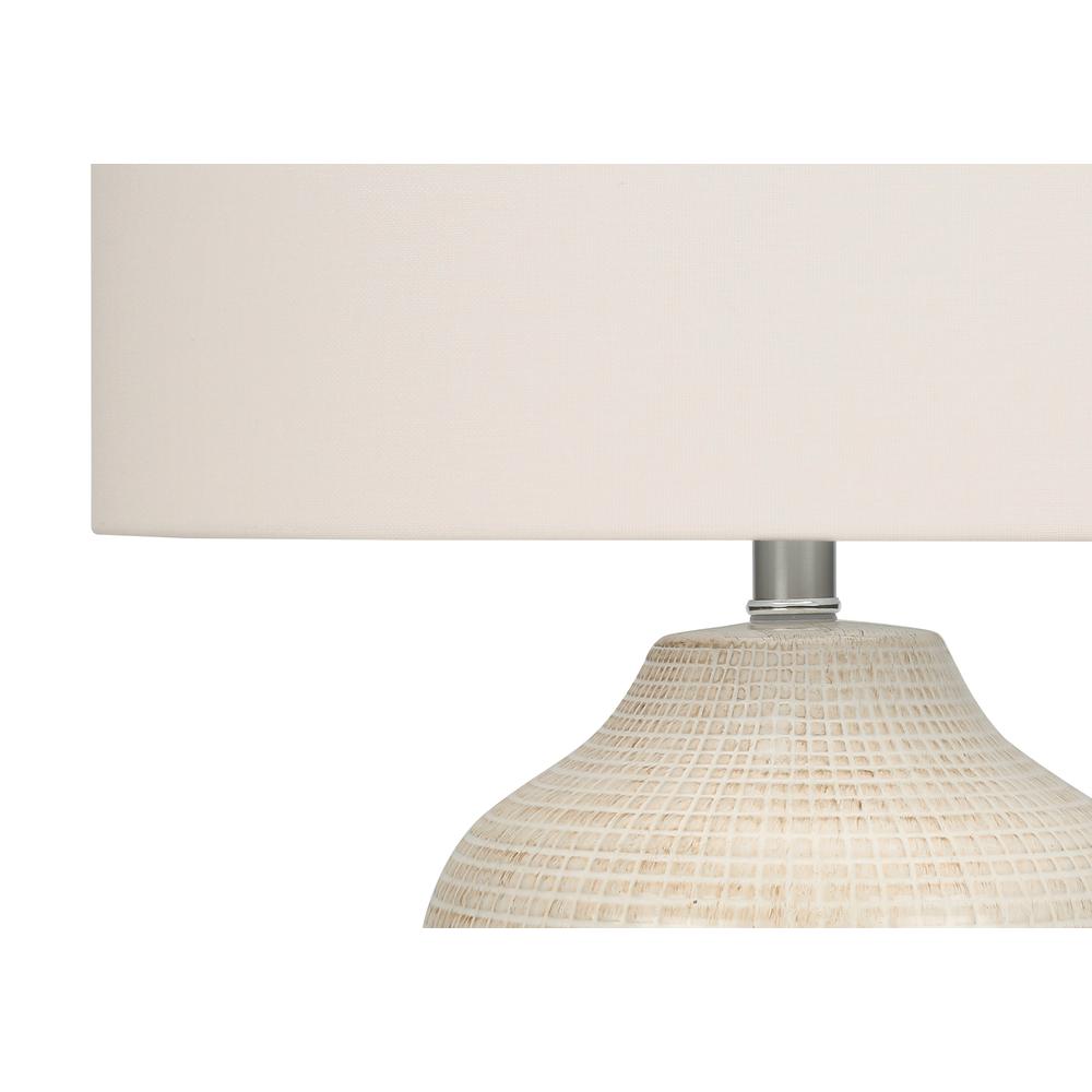 ="Lighting, 26""H, Table Lamp, Cream Ceramic, Ivory / Cream Shade, Contemporary. Picture 3