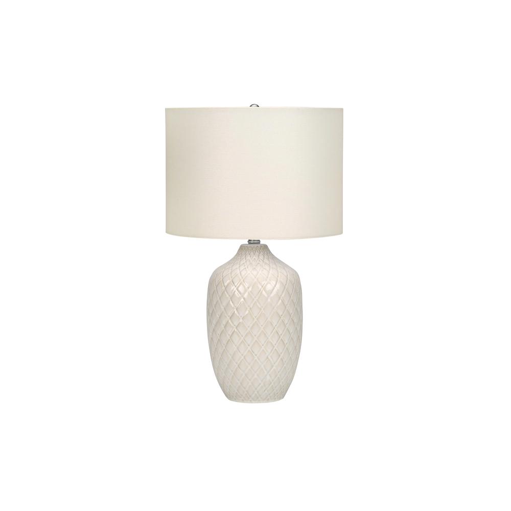 ="Lighting, 25""H, Table Lamp, Cream Ceramic, Ivory / Cream Shade, Transitional. Picture 1