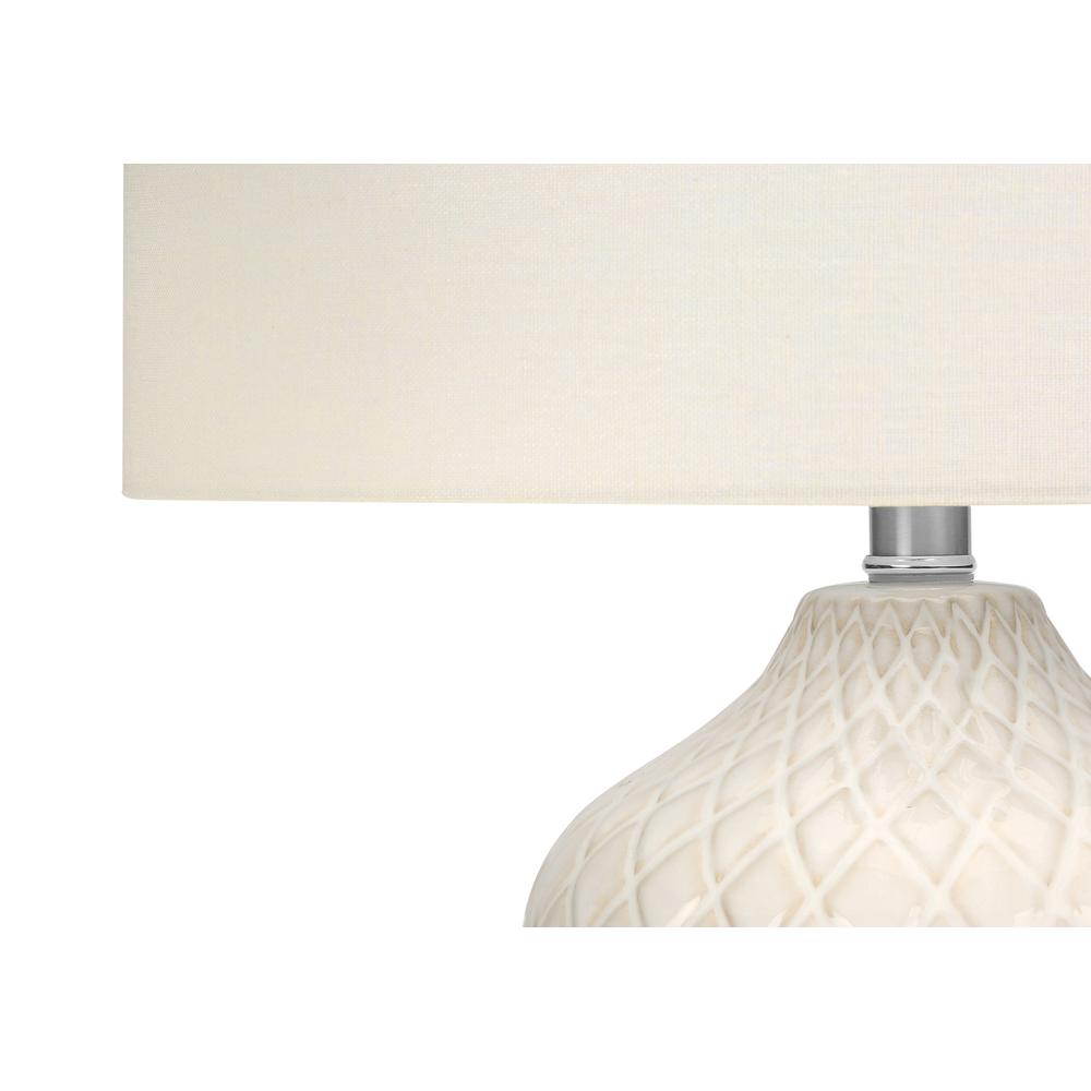 ="Lighting, 25""H, Table Lamp, Cream Ceramic, Ivory / Cream Shade, Transitional. Picture 3