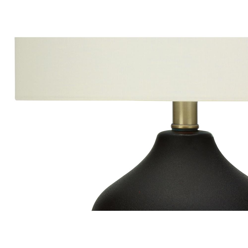 ="Lighting, 22""H, Table Lamp, Black Ceramic, Ivory / Cream Shade, Transitional. Picture 3