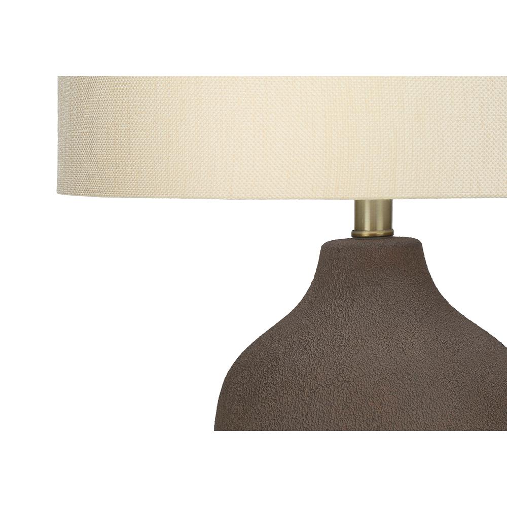 Lighting, 27"H, Table Lamp, Grey Ceramic, Beige Shade, Contemporary. Picture 3