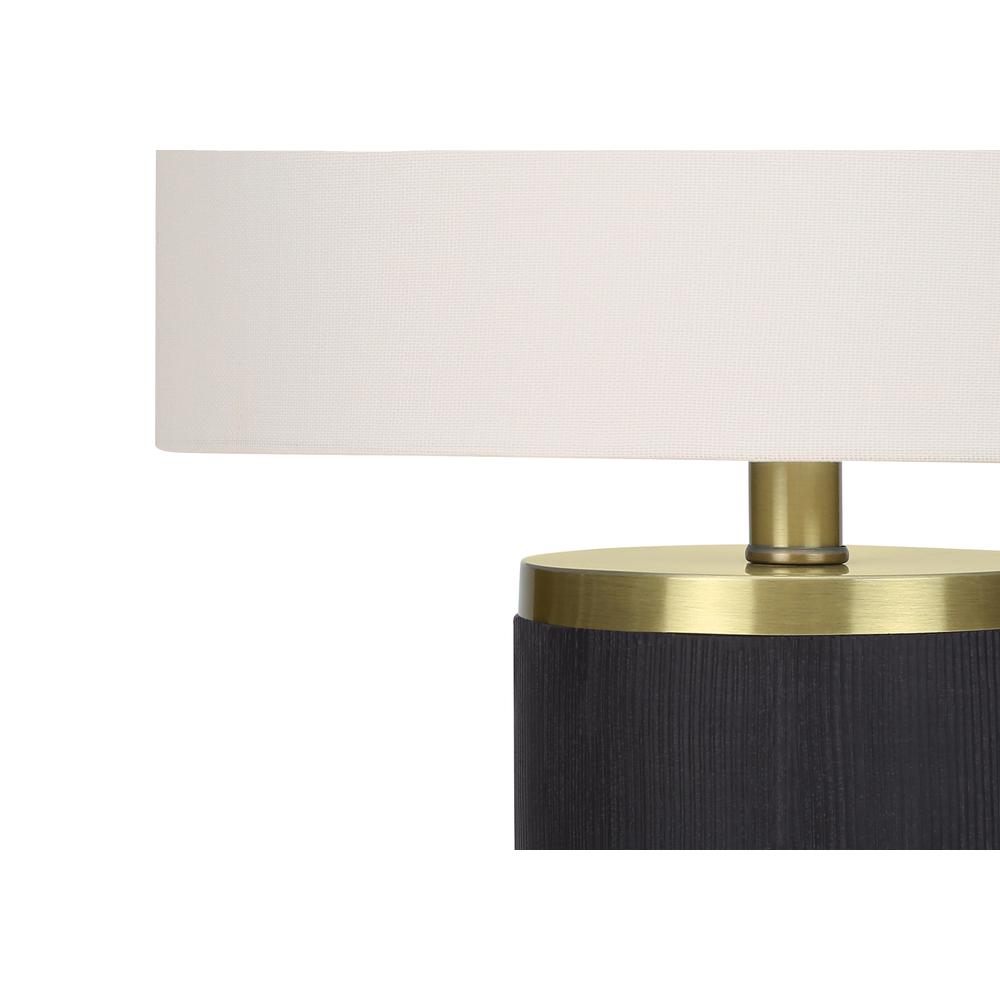 Lighting, 24"H, Table Lamp, Black Concrete, Ivory / Cream Shade, Modern. Picture 3