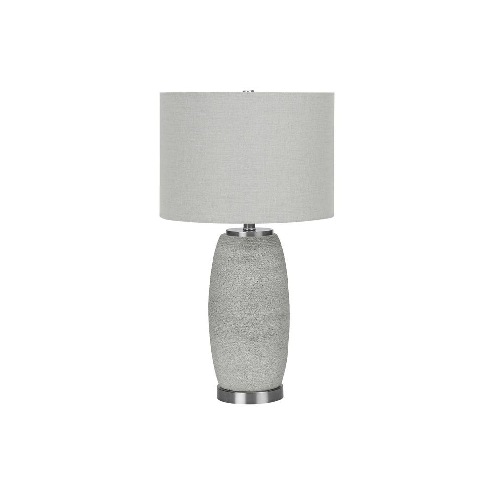 Lighting, 25"H, Table Lamp, Grey Ceramic, Grey Shade, Modern. Picture 1