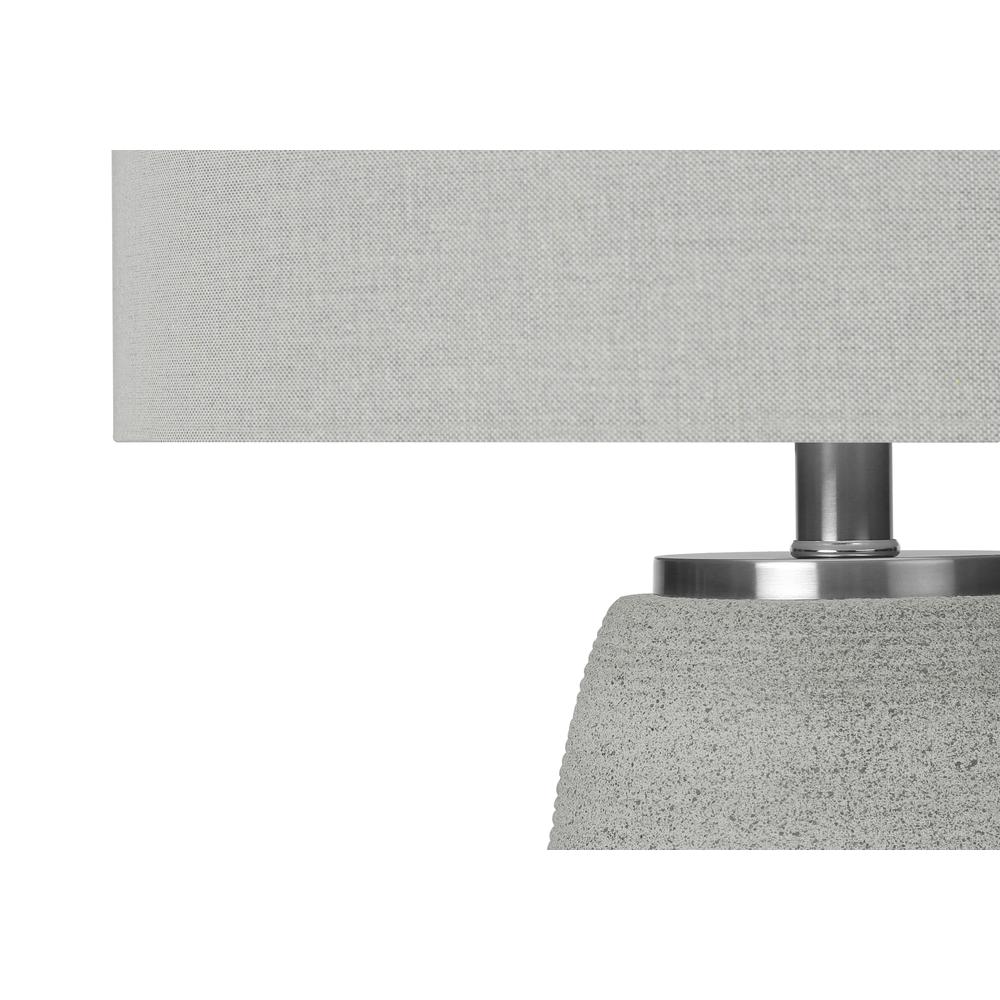 Lighting, 25"H, Table Lamp, Grey Ceramic, Grey Shade, Modern. Picture 3