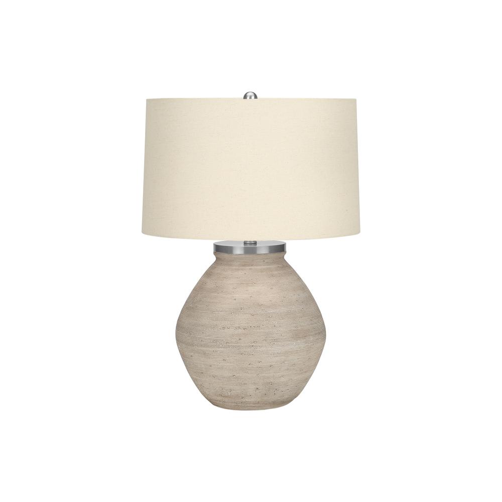 Lighting, 25"H, Table Lamp, Cream Concrete, Beige Shade, Contemporary. Picture 1