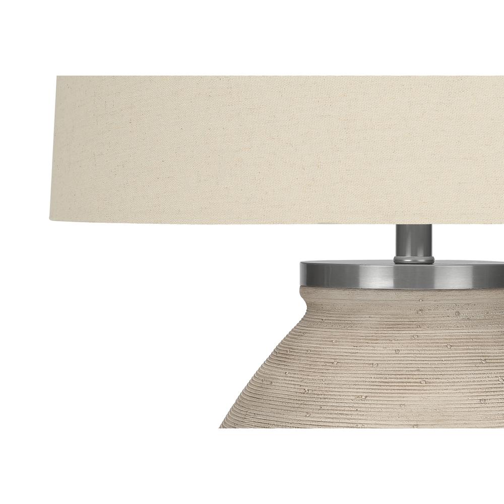 Lighting, 25"H, Table Lamp, Cream Concrete, Beige Shade, Contemporary. Picture 3