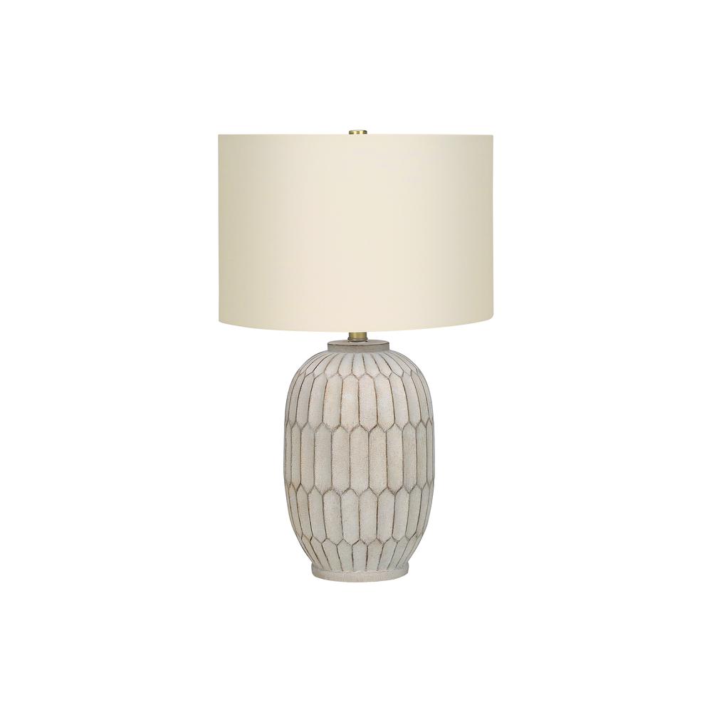 Lighting, 24"H, Table Lamp, Cream Resin, Ivory / Cream Shade, Transitional. Picture 1