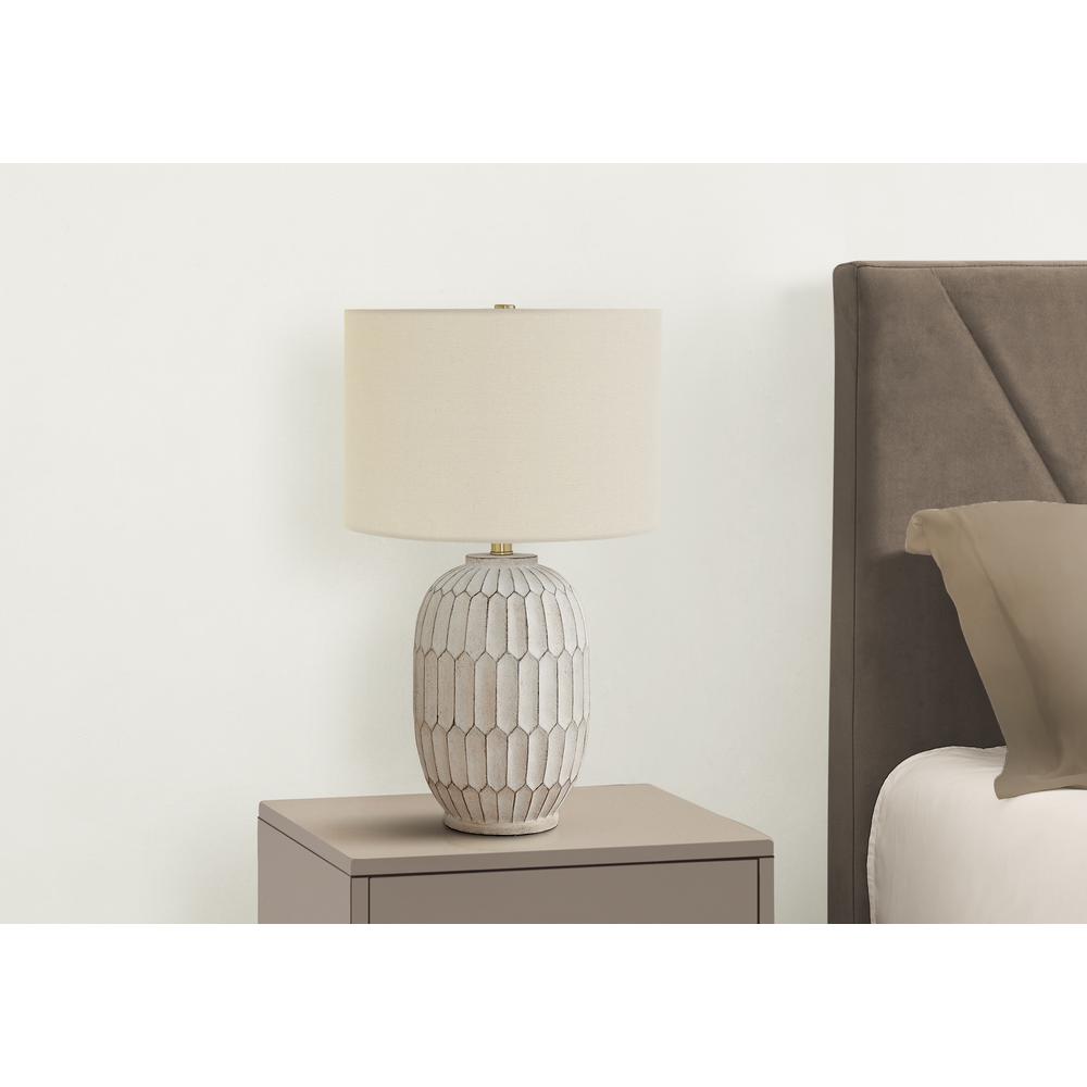 Lighting, 24"H, Table Lamp, Cream Resin, Ivory / Cream Shade, Transitional. Picture 6