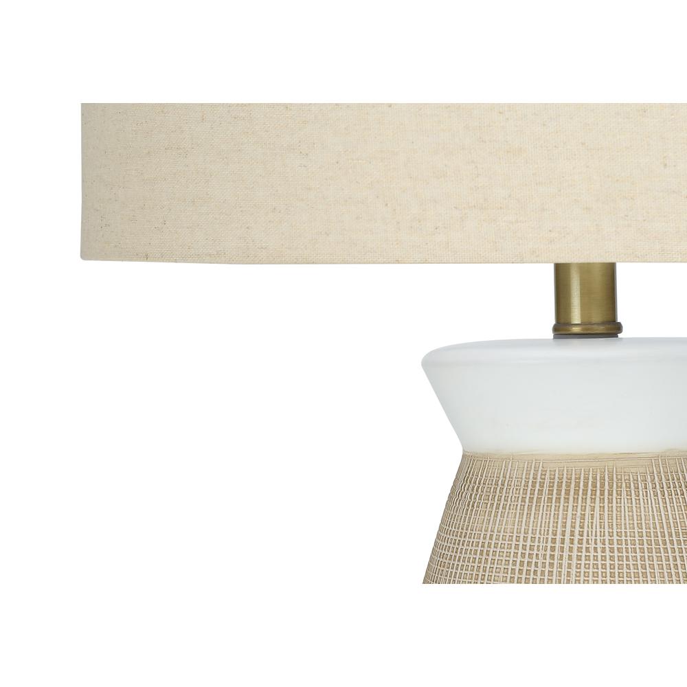 Lighting, 27"H, Table Lamp, Cream Ceramic, Beige Shade, Contemporary. Picture 3