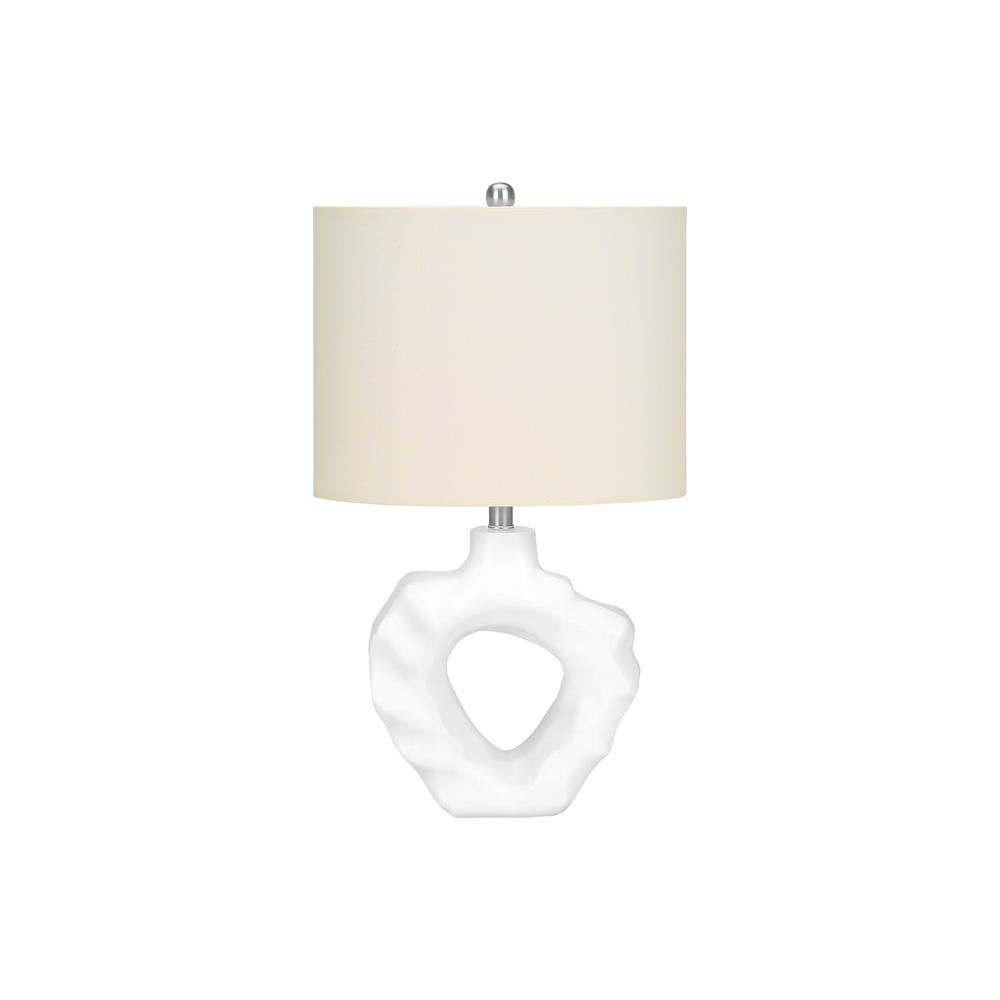 Lighting, 25"H, Table Lamp, Cream Resin, Ivory / Cream Shade, Modern. Picture 1