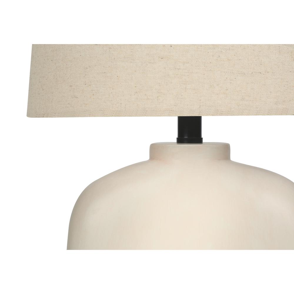 Lighting, 25"H, Table Lamp, Cream Resin, Beige Shade, Modern. Picture 3