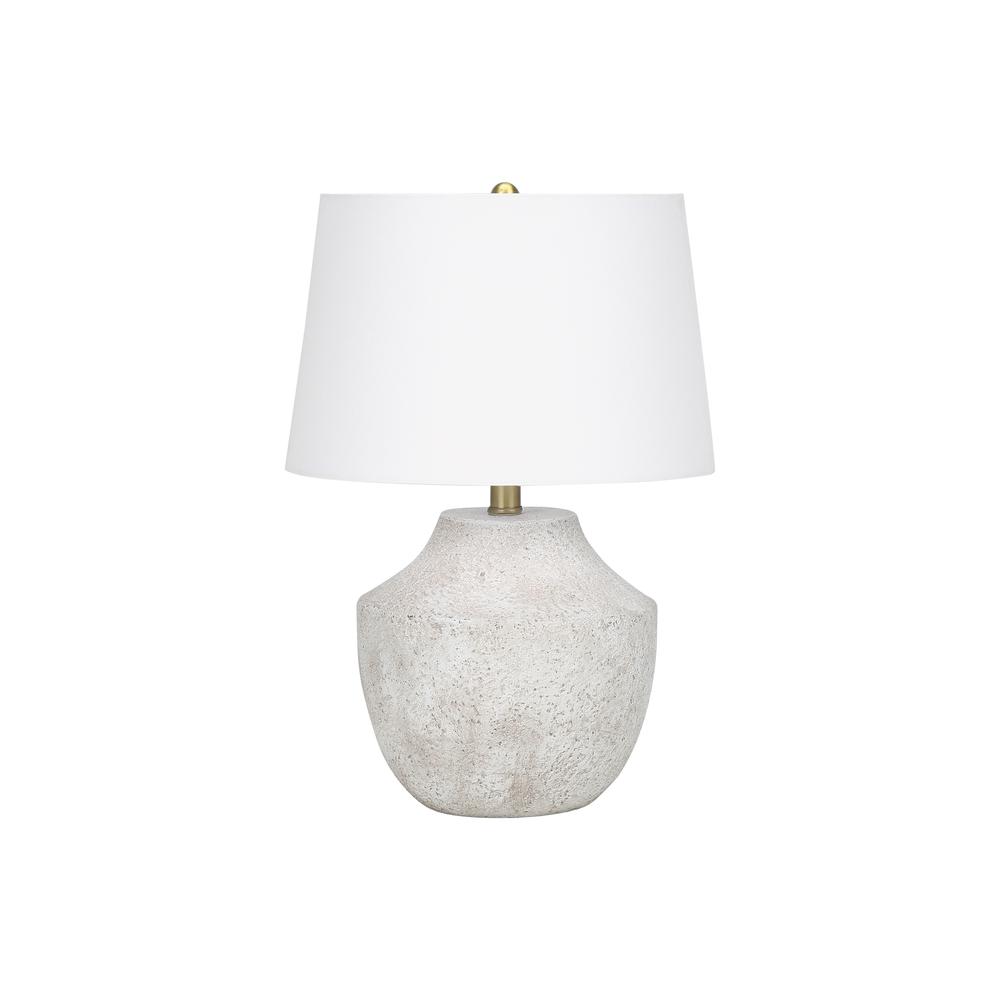 Lighting, 20"H, Table Lamp, Cream Concrete, Ivory / Cream Shade, Modern. Picture 1