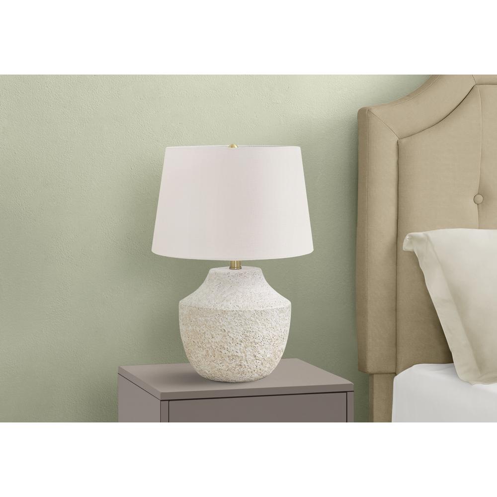 Lighting, 20"H, Table Lamp, Cream Concrete, Ivory / Cream Shade, Modern. Picture 6