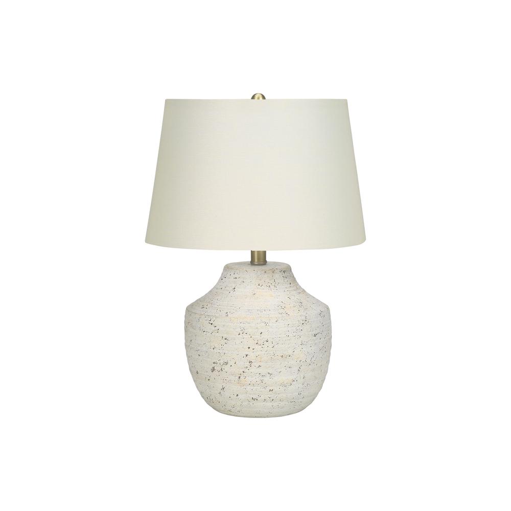 Lighting, 20"H, Table Lamp, Cream Concrete, Ivory / Cream Shade, Modern. Picture 1