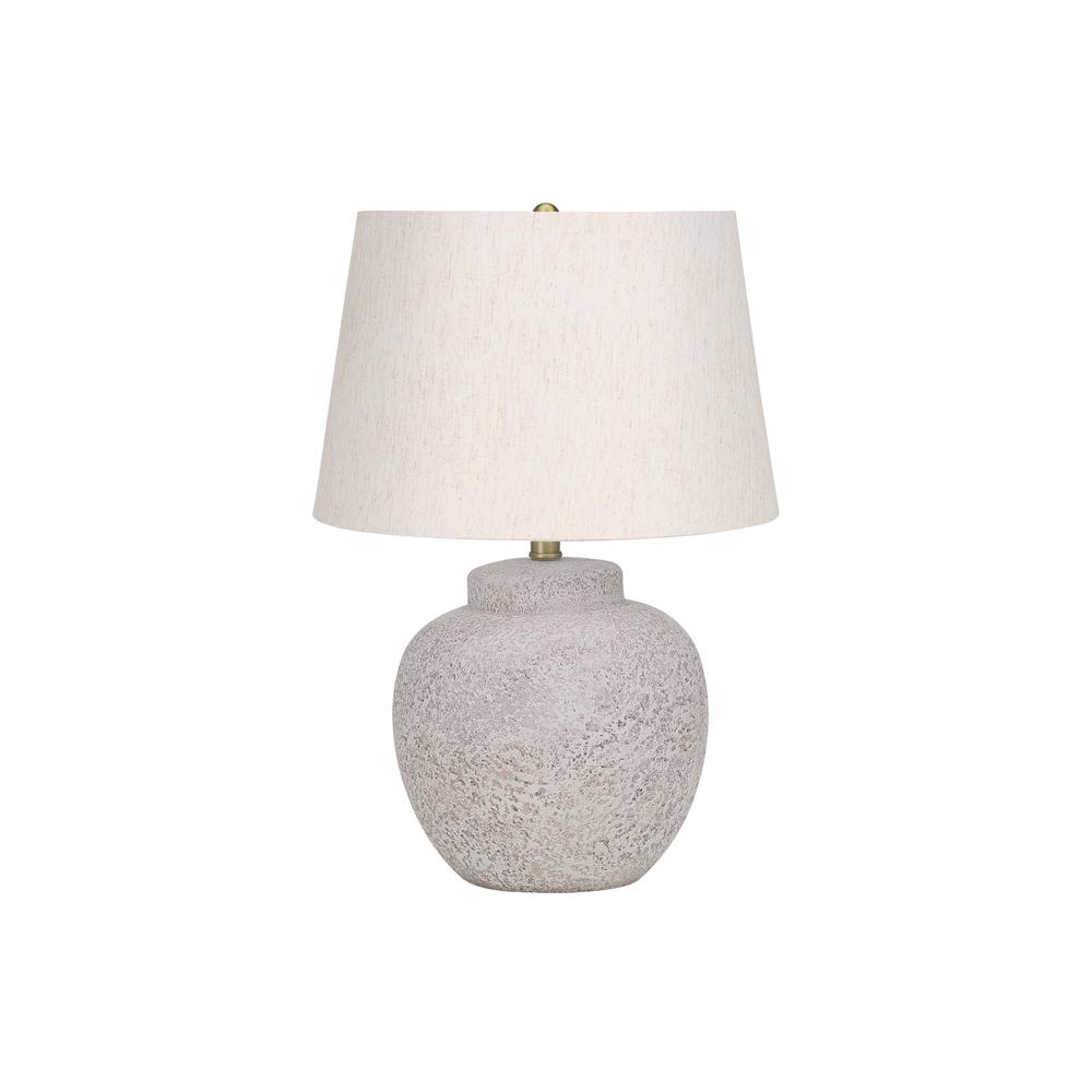 Lighting, 22"H, Table Lamp, Cream Concrete, Ivory / Cream Shade, Modern. Picture 1