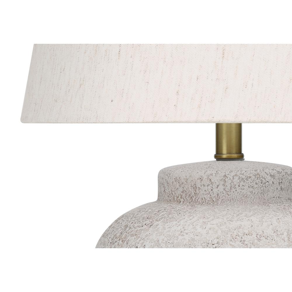 Lighting, 22"H, Table Lamp, Cream Concrete, Ivory / Cream Shade, Modern. Picture 3