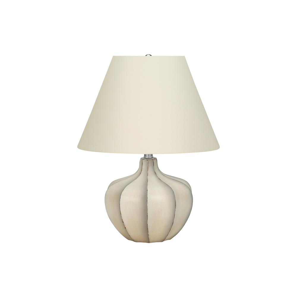 Lighting, 21"H, Table Lamp, Cream Resin, Ivory / Cream Shade, Transitional. Picture 1