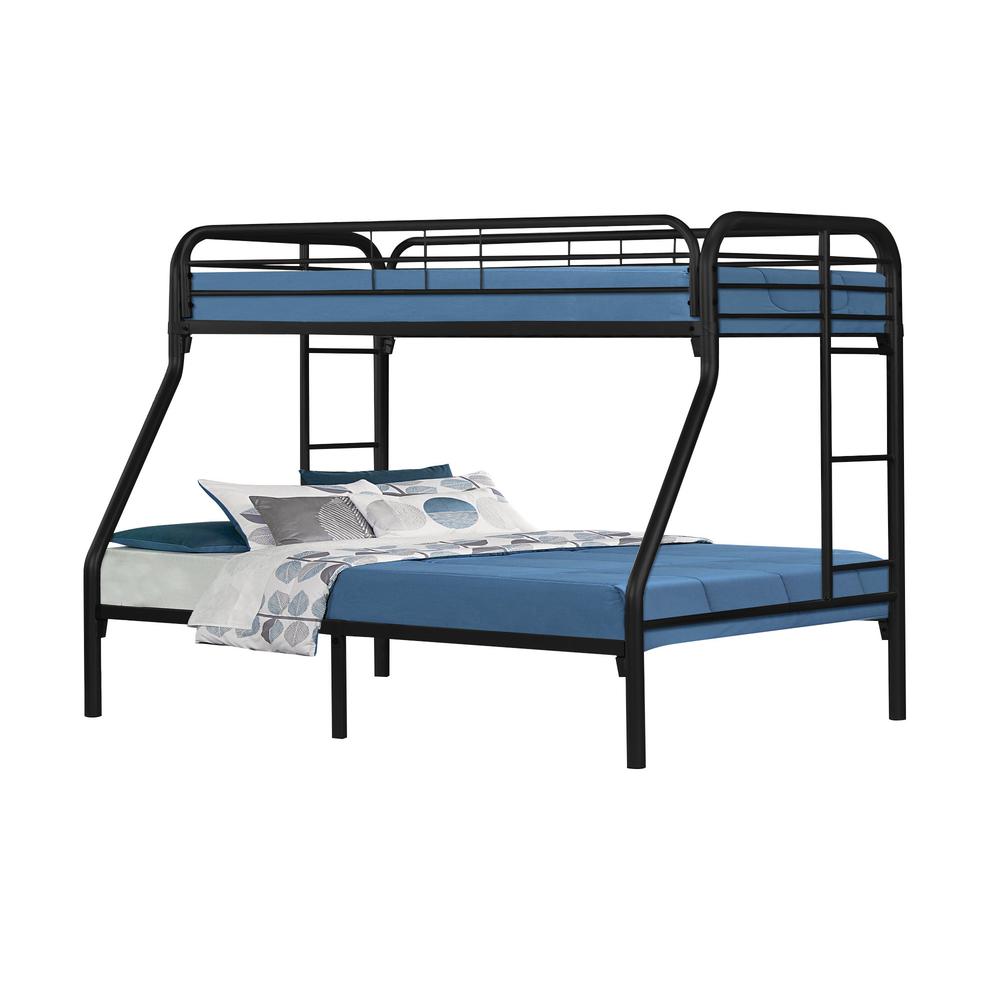 BUNK BED - TWIN / FULL SIZE / BLACK METAL. Picture 1