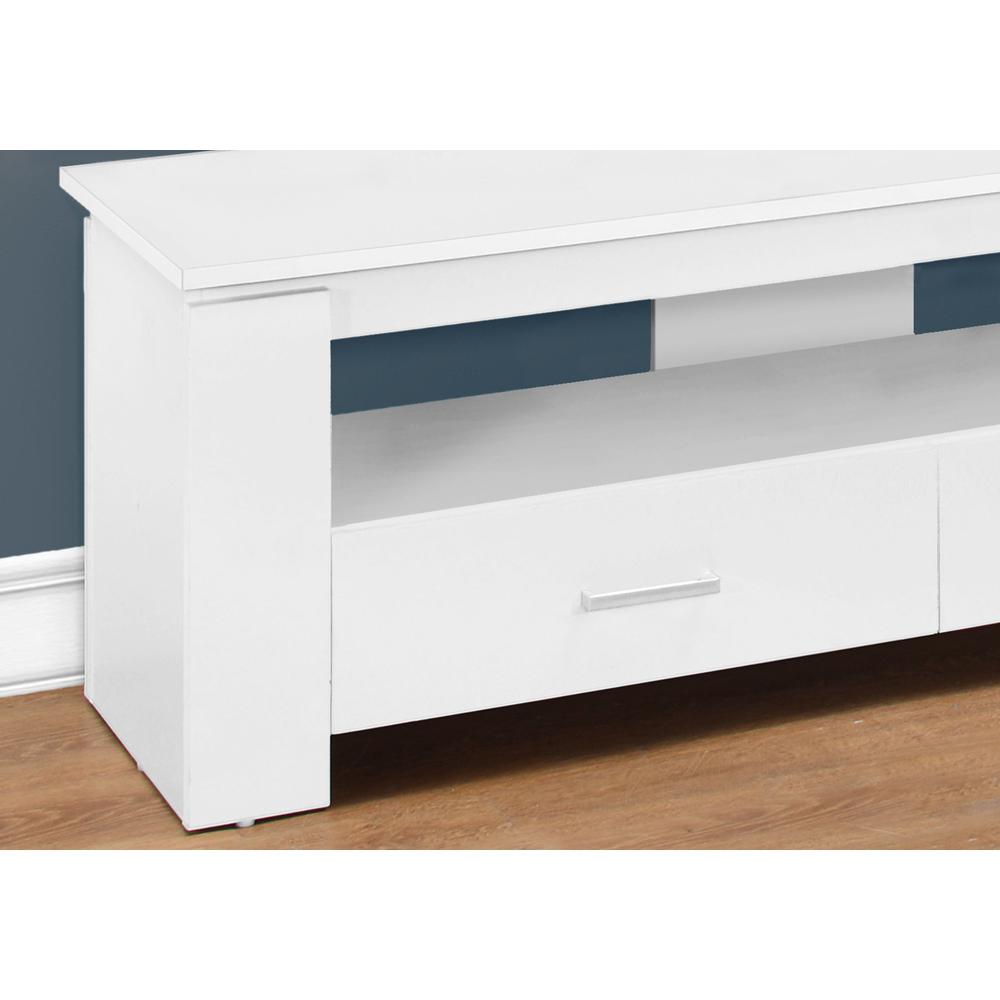 TV STAND - 48"L / WHITE WITH 2 STORAGE DRAWERS. Picture 3