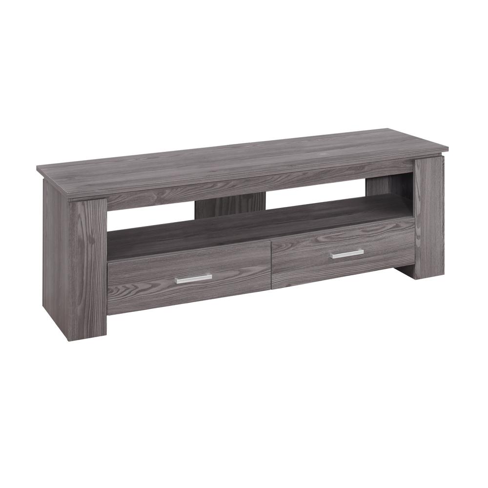 TV STAND - 48"L / GREY WITH STORAGE DRAWERS. Picture 1
