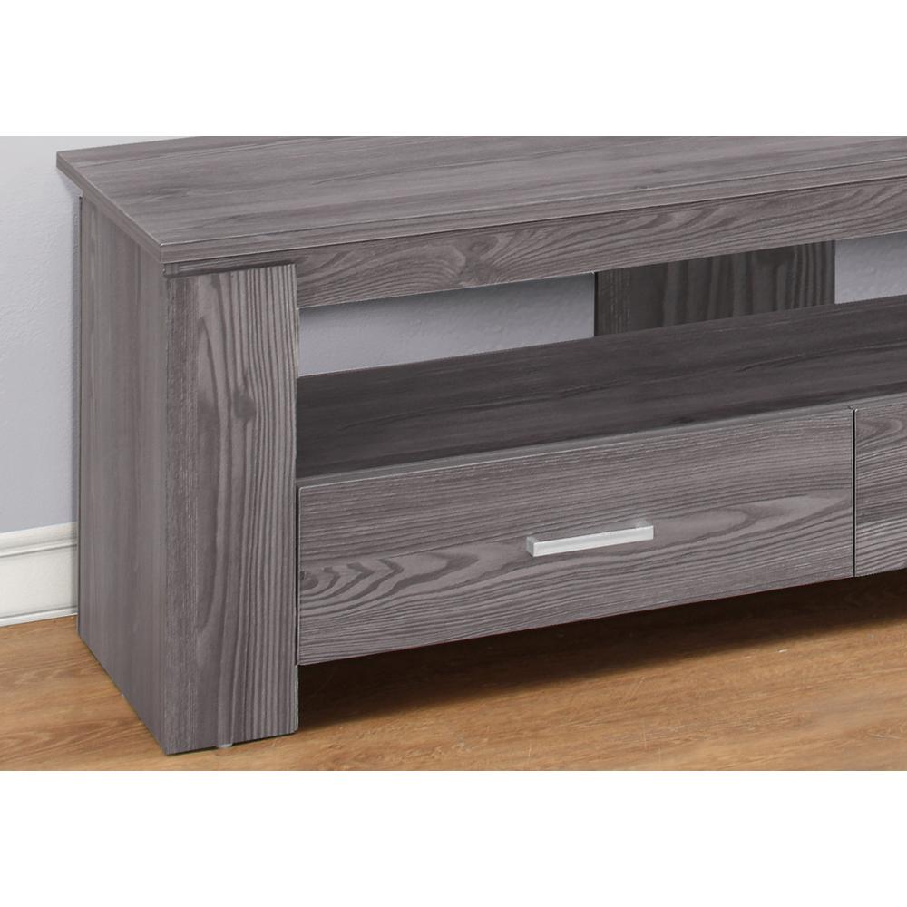 TV STAND - 48"L / GREY WITH STORAGE DRAWERS. Picture 3