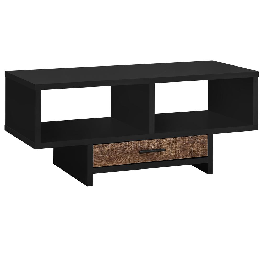 COFFEE TABLE - BLACK / BROWN RECLAIMED WOOD-LOOK. The main picture.