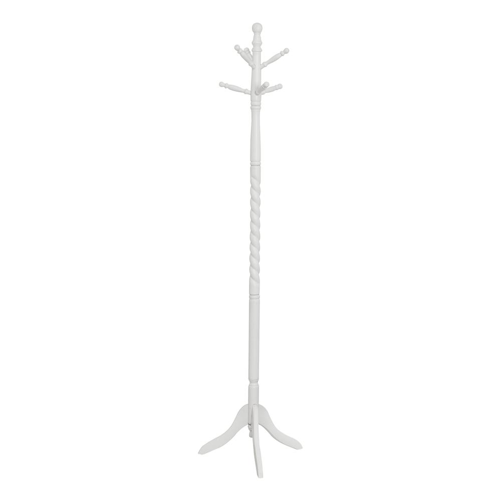 COAT RACK - 72"H / ANTIQUE WHITE WOOD TRADITIONAL STYLE. Picture 1
