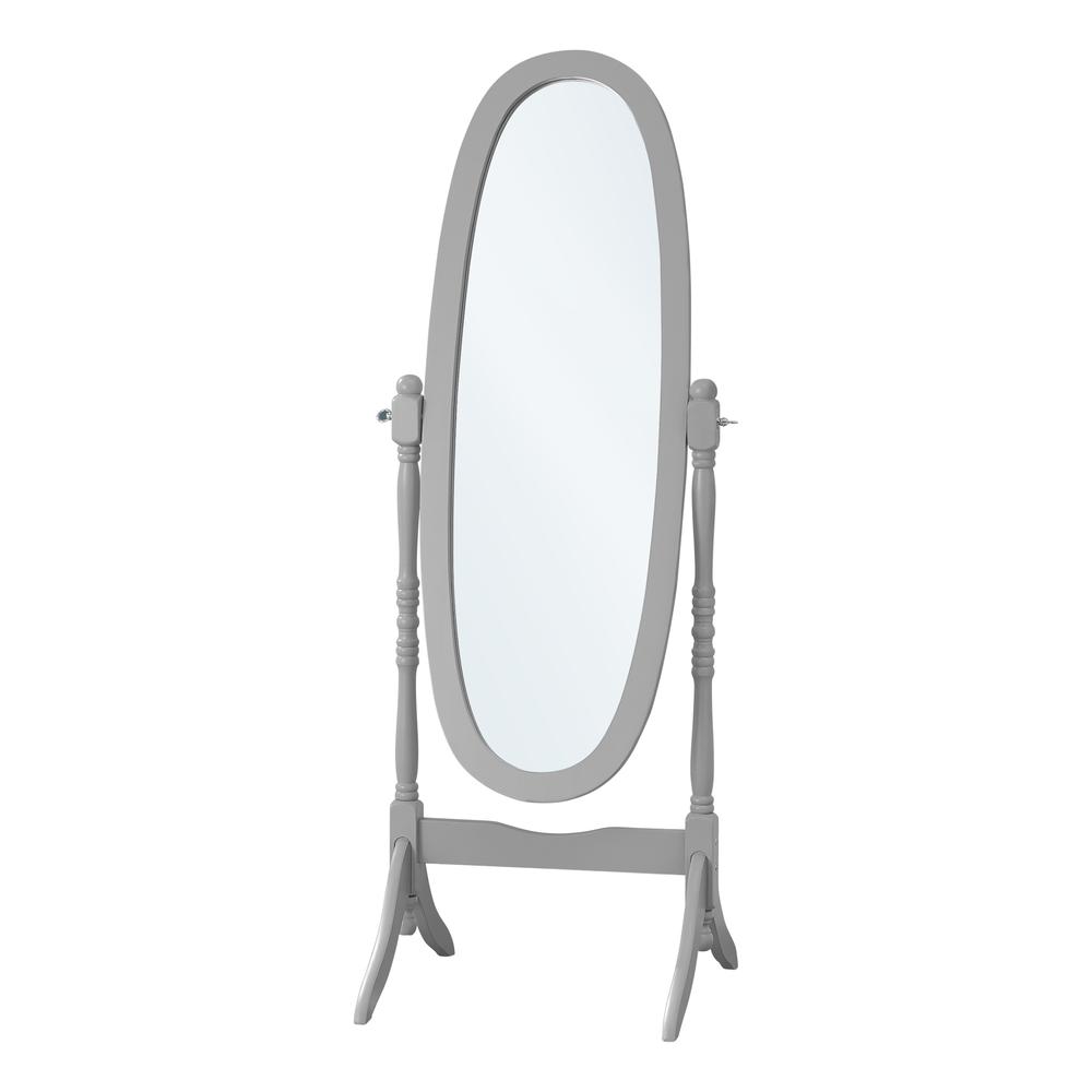 Mirror - 59"H, Grey Oval Wood Frame. Picture 1