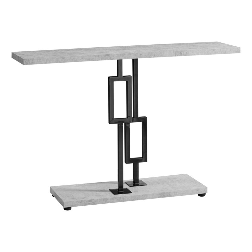 ACCENT TABLE - 48"L / GREY CEMENT / BLACK NICKEL METAL. Picture 1