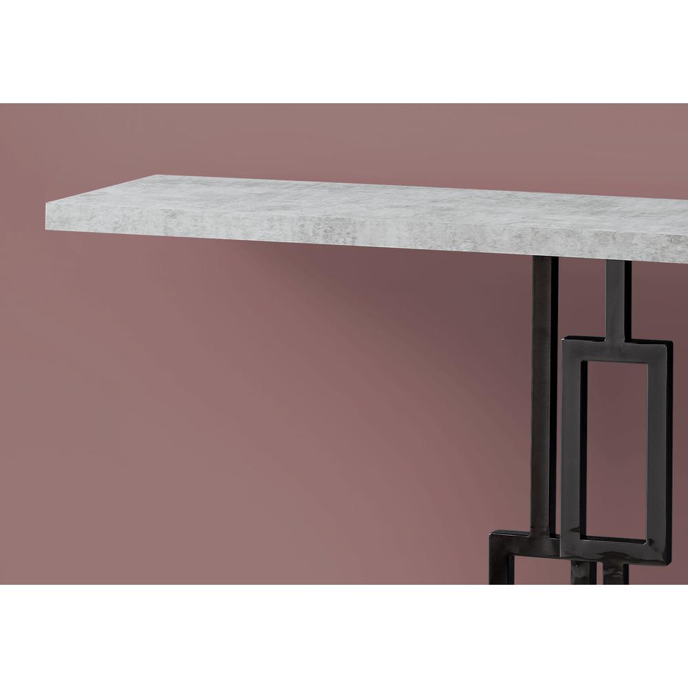 ACCENT TABLE - 48"L / GREY CEMENT / BLACK NICKEL METAL. Picture 3