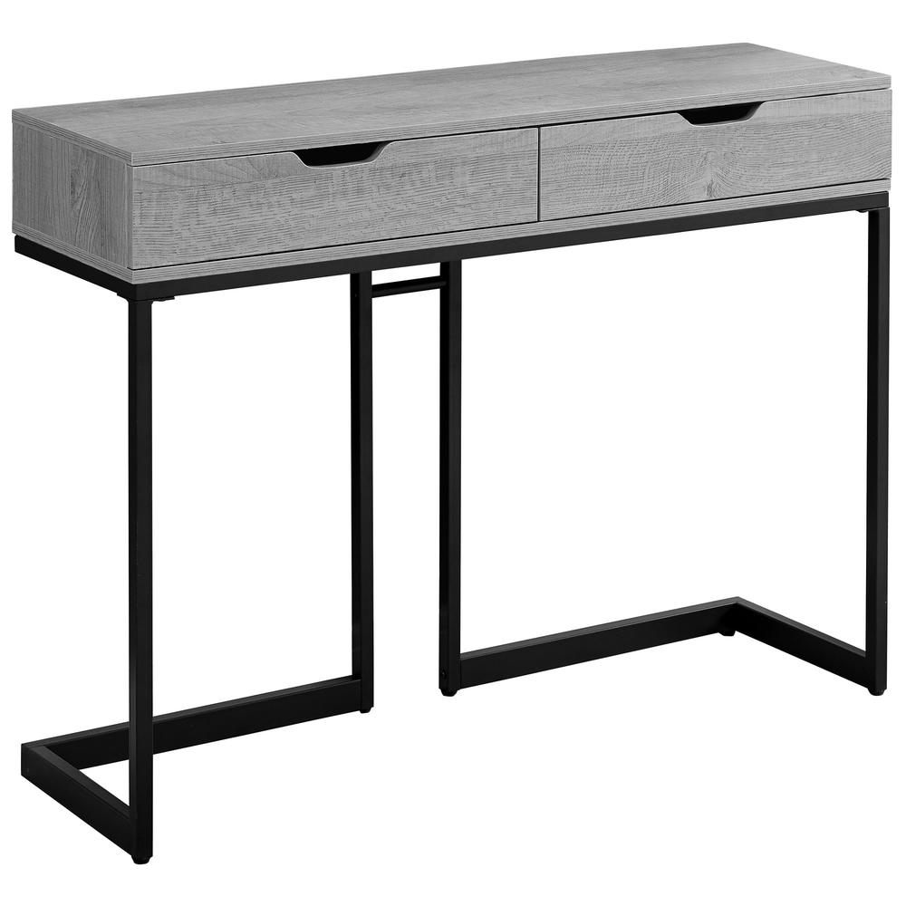 ACCENT TABLE - 42"L / GREY/ BLACK METAL HALL CONSOLE. The main picture.