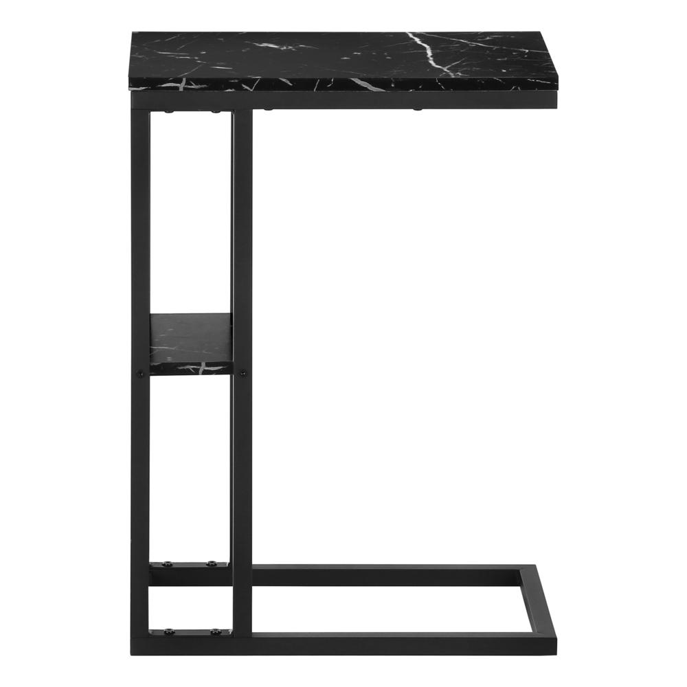 ACCENT TABLE - 25"H / BLACK MARBLE / BLACK METAL I 3674. Picture 2