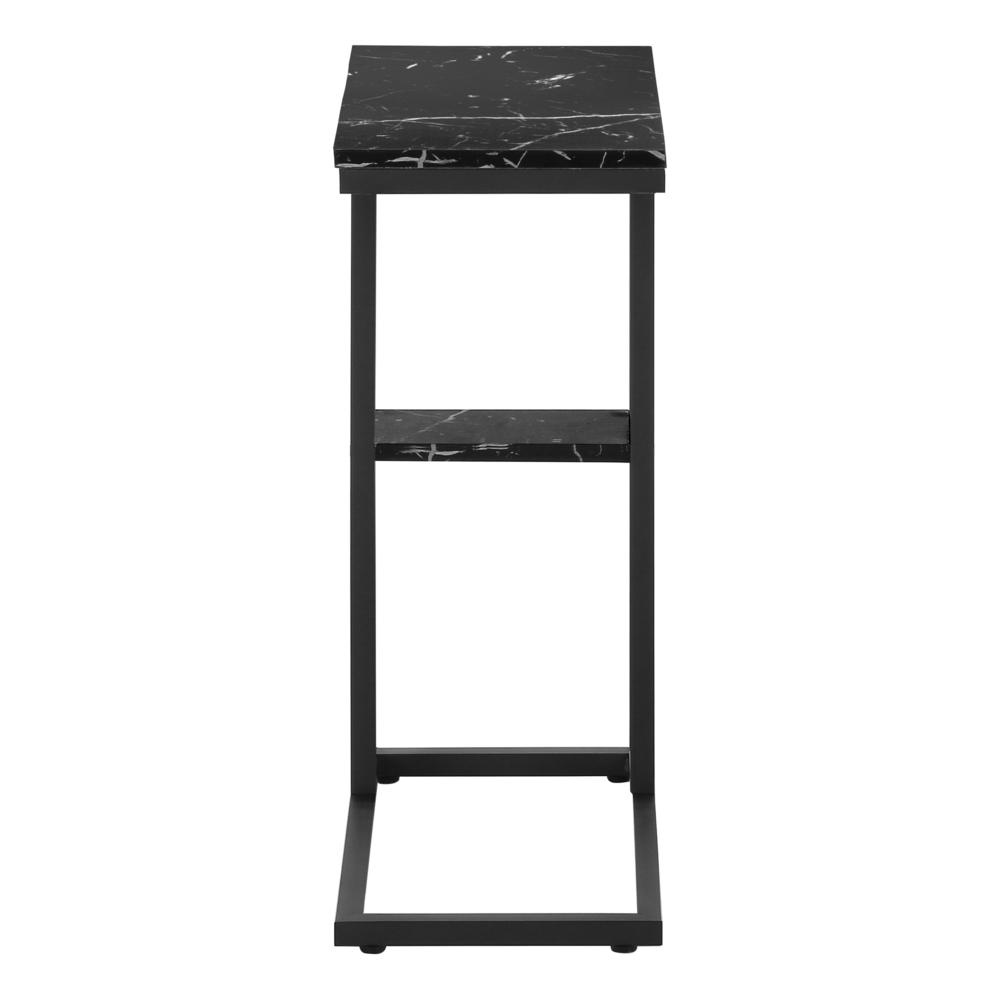ACCENT TABLE - 25"H / BLACK MARBLE / BLACK METAL I 3674. Picture 3