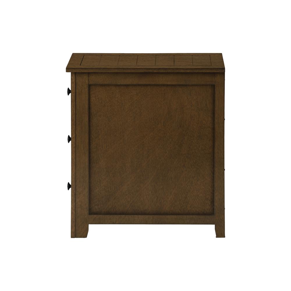 Accent Table, Narrow, Storage Drawer, Lamp, Brown Veneer, Transitional. Picture 3