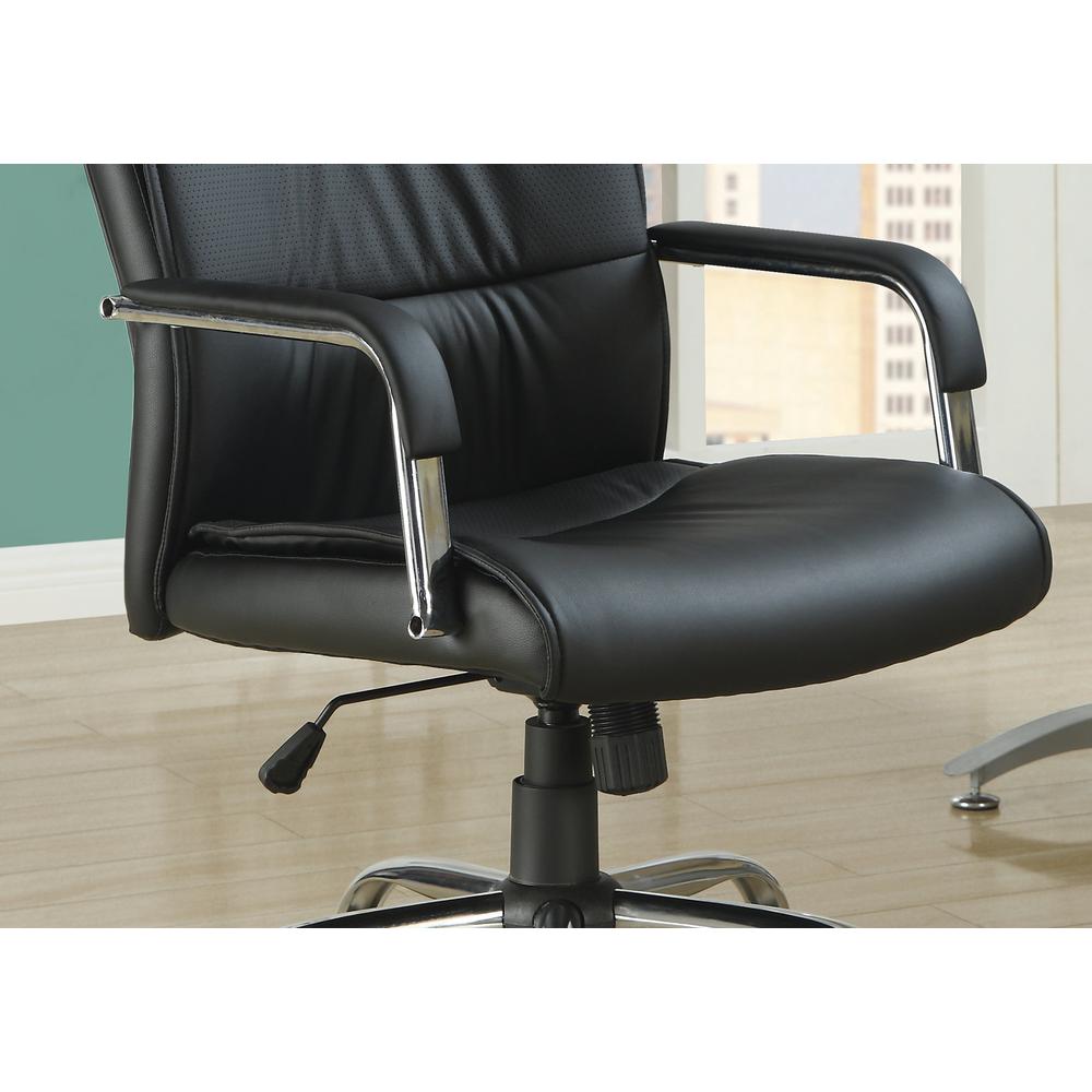 OFFICE CHAIR - BLACK LEATHER-LOOK FABRIC. Picture 3
