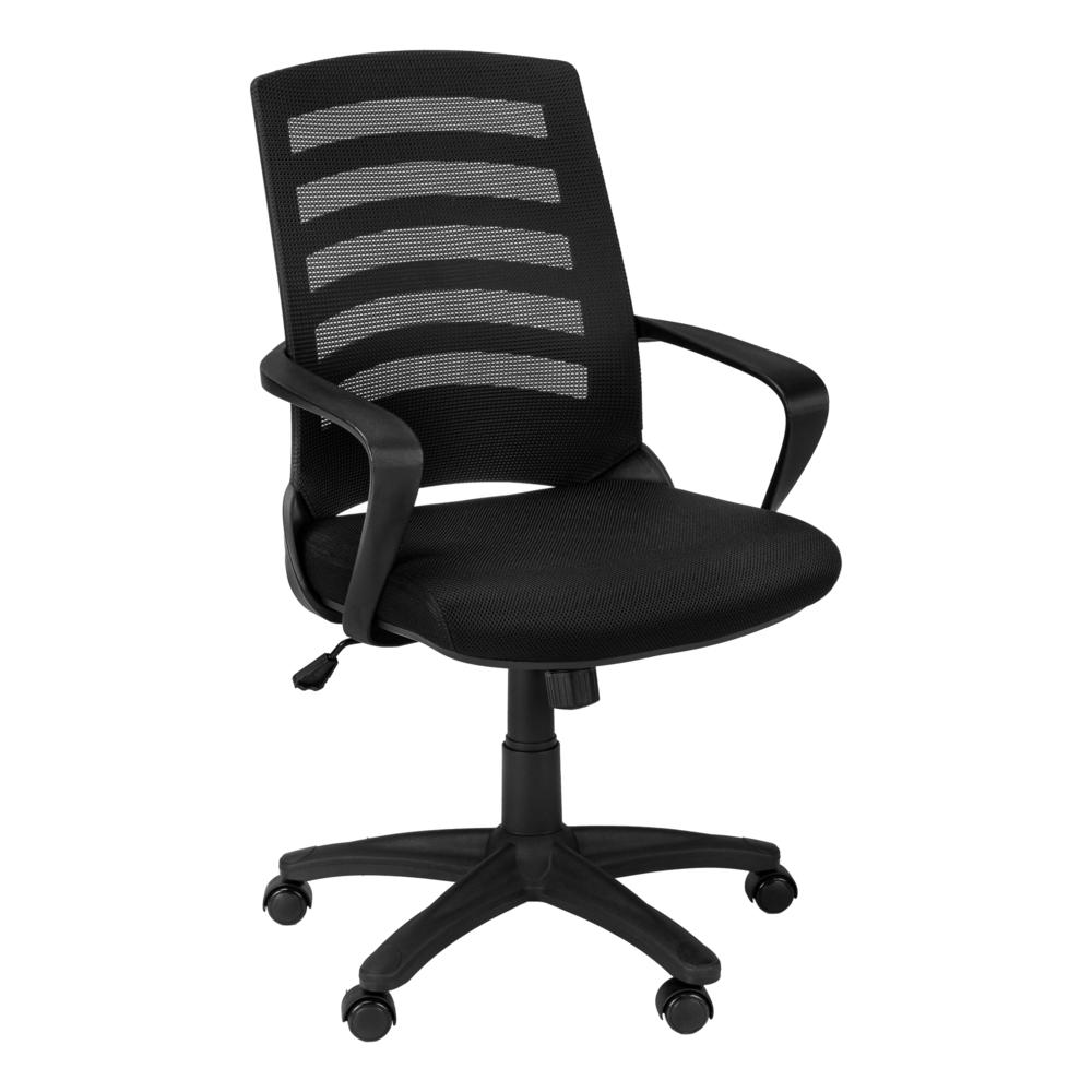 OFFICE CHAIR - BLACK / BLACK MESH / MID BACK / MULTI POSITION. Picture 1