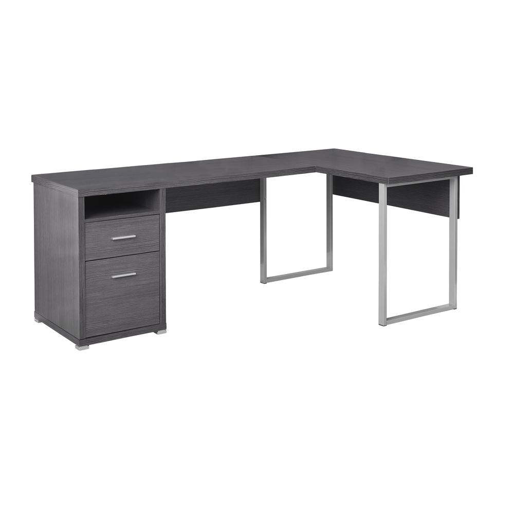 COMPUTER DESK - 80"L / GREY LEFT OR RIGHT FACING. Picture 1