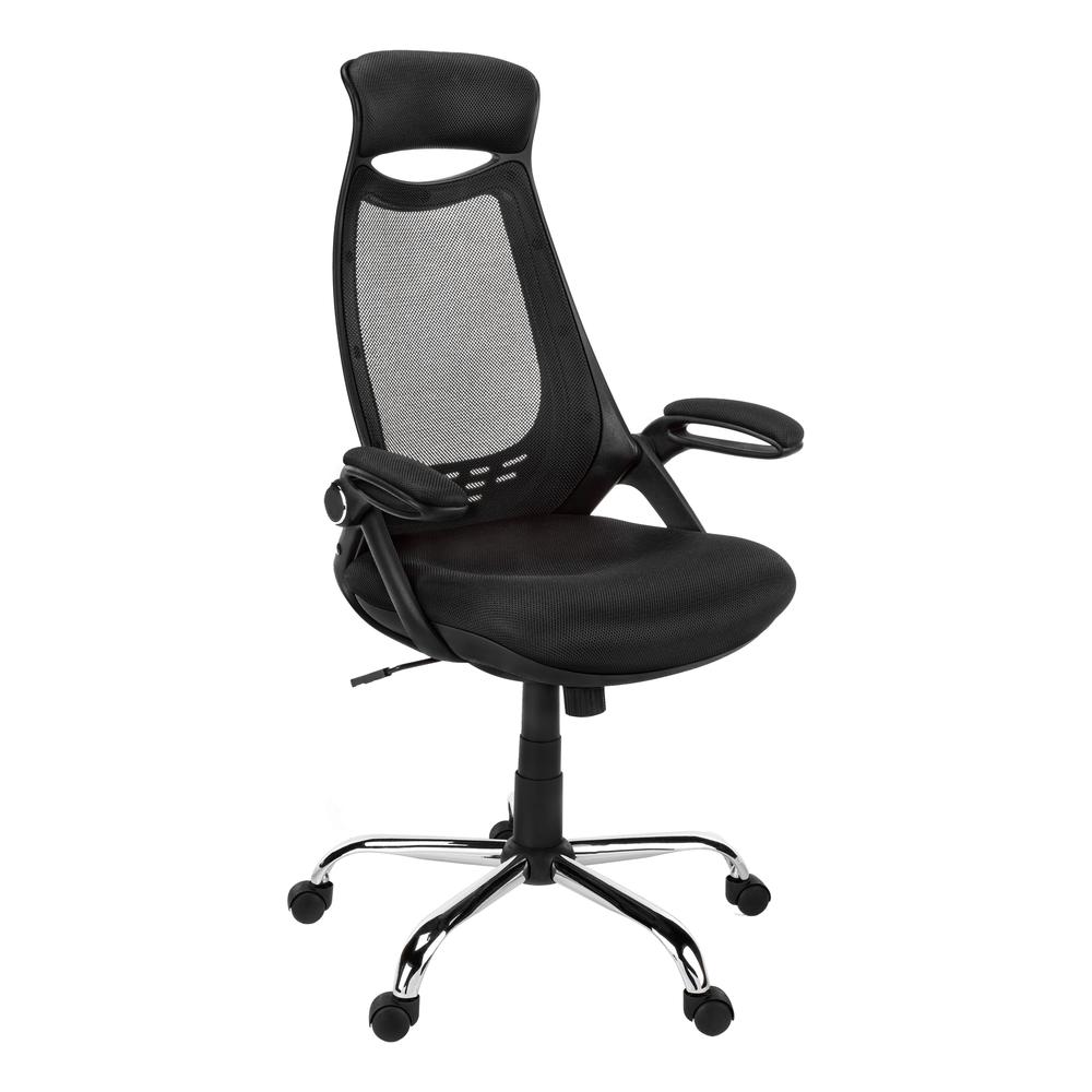 OFFICE CHAIR - BLACK MESH / CHROME HIGH-BACK EXECUTIVE. Picture 1