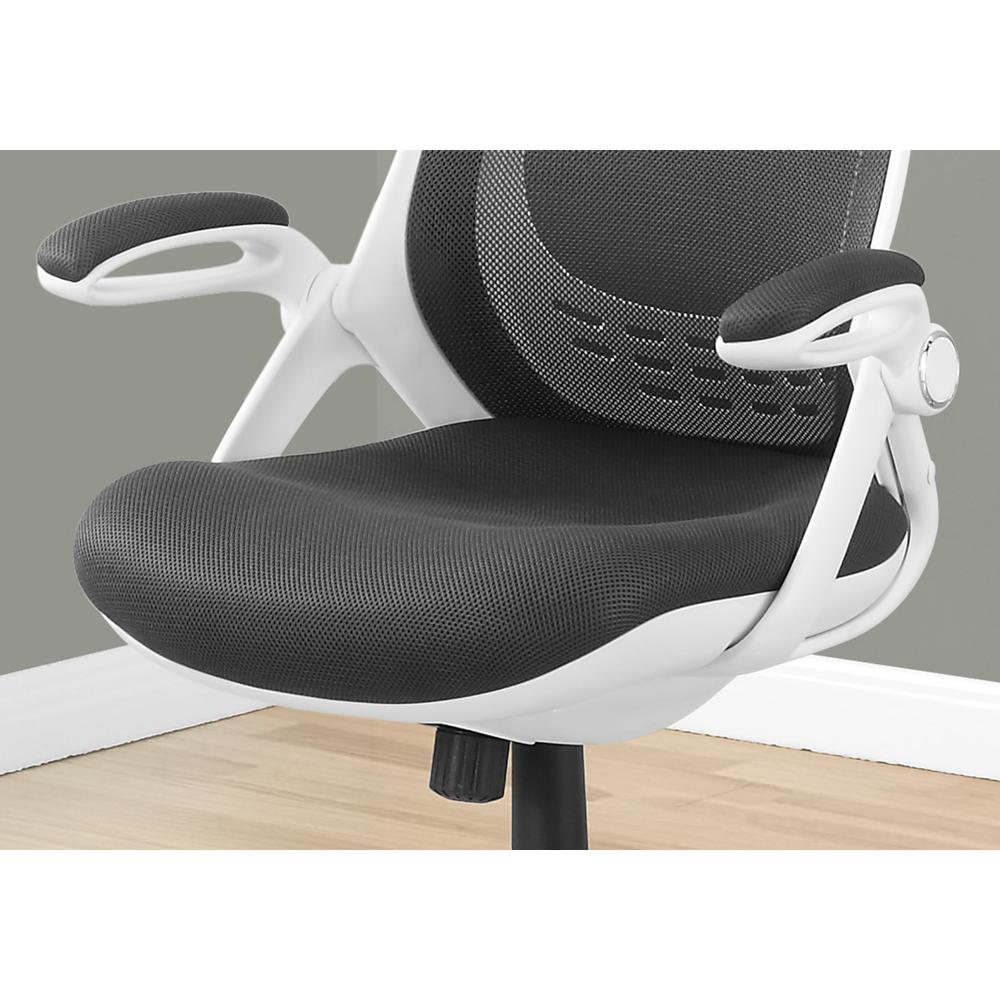 OFFICE CHAIR - WHITE / GREY MESH / CHROME HIGH-BACK EXEC. Picture 3